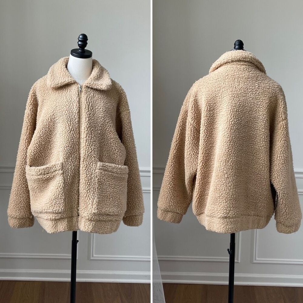 I.Am.Gia Tan Teddy Bear Fleece Coat S